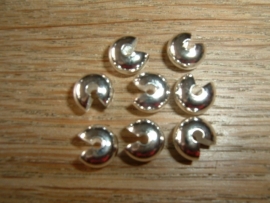 Zilverkleurige knijpkraalverbergers 8 mm.