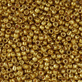 Glaskralen Rocailles 2mm Metallic shine yellow gold 20 gram