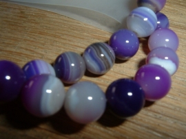 Mooie ronde paarse(indigo) Agaat kralen 8 mm.