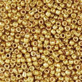 Glaskralen Rocailles 2mm Metallic shine gold 20 gram