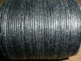 Waxkoord in een mooie zwarte metallic kleur 1.0 mm.