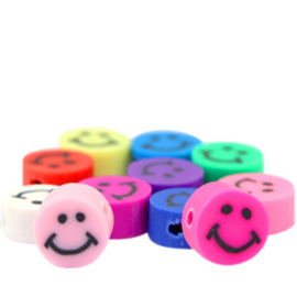 Polymeerkralen smiley mix 40 stuks