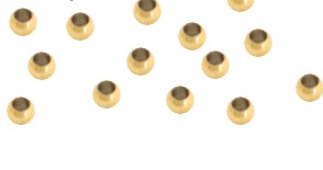 Roestvrij stalen (RVS) stainless steel onderdelen knijpkralen 2mm Goud (10 stuks)