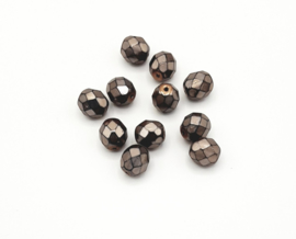 20 Stuks facetkralen in een mooie brons kleur van 8 mm.