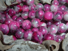 25 Stuks mooie gemêleerde fuchsia/paarse glaskralen 10 mm.