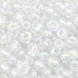 Glaskralen Rocailles 4mm Crystal pearl 10 gram