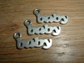 Mooie antique zilverkleurige metalen hangertjes "baby"