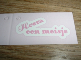 Mini kaartjes "Hoera een meisje"