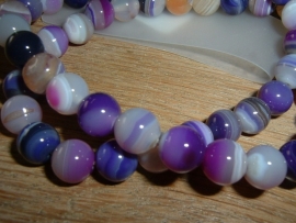 Mooie ronde paarse(indigo) Agaat kralen 8 mm.
