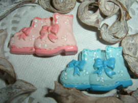 Roze en blauwe baby schoentjes/laarsjes
