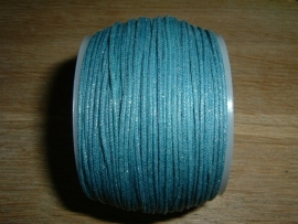 Waxkoord in een mooie petrol blauwe metallic kleur 0.5 mm.