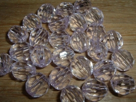 10 Mooie facetkralen in transparant violet 12 mm.