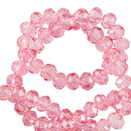 Top Facet kralen 4x3mm disc Peonia pink (per stuk)