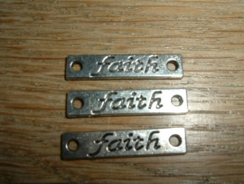 Metalen zilverkleurige tussenzetsels  "FAITH"