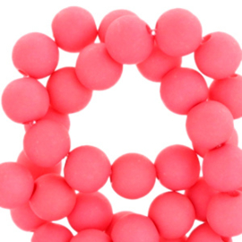 100 stuks Acryl kralen Hot coral pink 4mm.