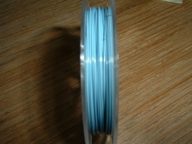 Gecoat staaldraad 0.45 mm. in de kleur lichtblauw