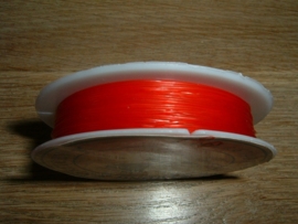 Elastisch nylondraad rood 0.6 mm.