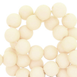 50 stuks Acryl kralen mat White blush 8mm.