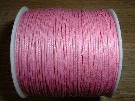 Waxkoord in een mooie roze kleur 1.0 mm.