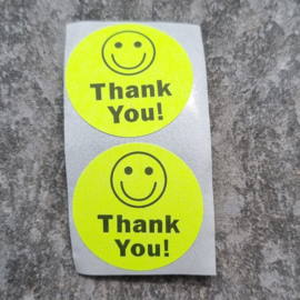 10 stuks Sticker ´Thank you` neon geel