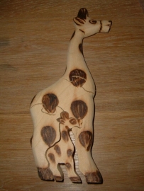 Mooie handgemaakte blank houten puzzle van een giraf uit Burkina Faso.