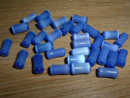 10 Stuks mooie blauwe cateye glaskralen 8 mm.