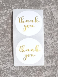 10 stuks sticker wit met gouden tekst ´THANK YOU´