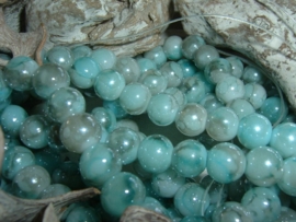 30 Stuks mooie gemêleerde turquoise/grijze glaskralen 8 mm.