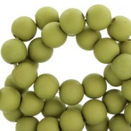 50 stuks Acryl kralen mat olive green 8mm.