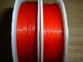 Elastisch nylondraad rood 0.6 mm.