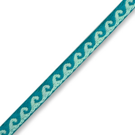 Lint golven turquoise-blauw per meter