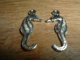 Mooie antique zilverkleurige hangertjes van een zeepaardje van 22 mm.