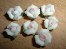 Mooie keramieke  wit met roze roosjes