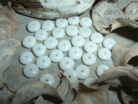 30 Stuks mooie kleine platte witte glaskraaltjes