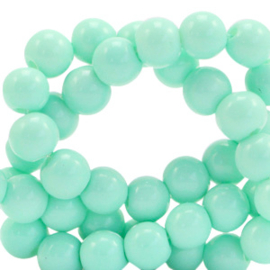 4 mm glaskralen opaque Mint turquoise