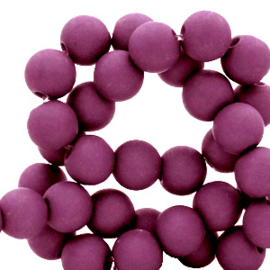 50 stuks Acryl kralen mat mulberry paars 8mm.