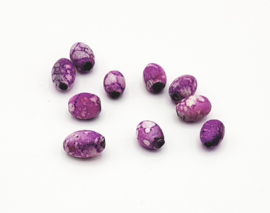10 Stuks mooie glazen marmer spacers in violet