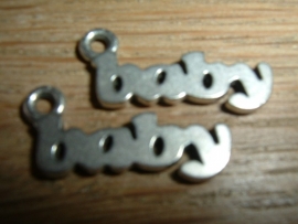 Mooie antique zilverkleurige metalen hangertjes "baby"