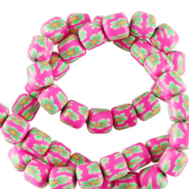 Polymeer kralen 6mm Pink-green