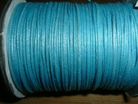 Waxkoord in een mooie turquoise metallic kleur 1.0 mm.