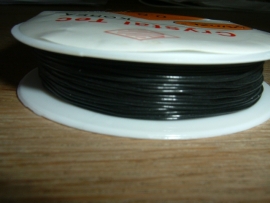 Elastisch nylondraad zwart 0.6 mm.