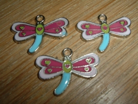 Leuke vrolijk gekleurde metalen vlinder hangertjes