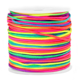 Macramé draad 1.5mm Neon rainbow per meter