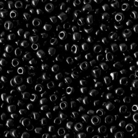 Glaskralen Rocailles  Black 2 mm. 20 gram