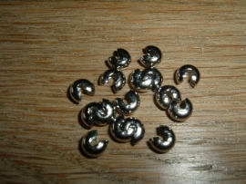 Zilverkleurige knijpkraalverbergers 4.8 mm.