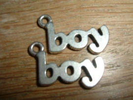 Mooie antique zilverkleurige metalen hangertjes "boy"