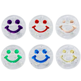 Letterkralen smiley transparant 10 stuks