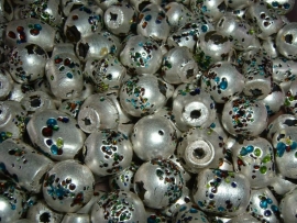 100 gram luxe grote zilverkleurige glasmix