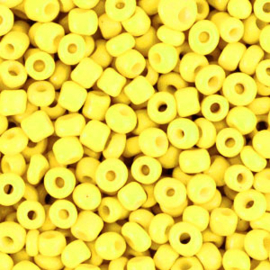 Glaskralen Rocailles 3mm Neon bold yellow  10 gram