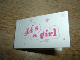 Mini kaartjes "It's a girl"